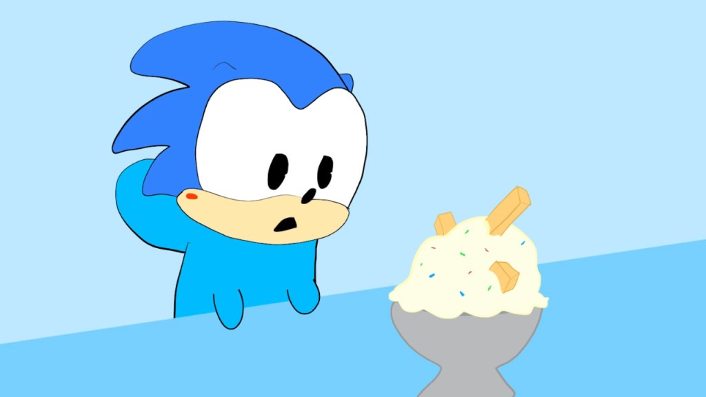 Baby Sonic eats ice&nbsp;cream