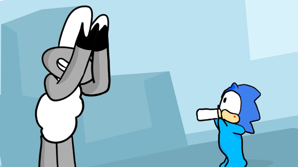 Baby Sonic plays&nbsp;peekaboo