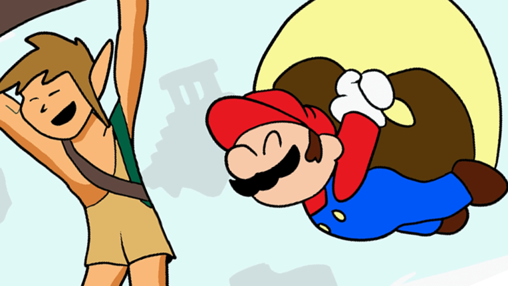 Flying with Mario and Link